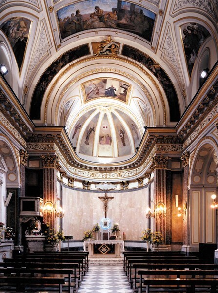 Interior of the Chapel of Our Lady of Sorrows in Italy