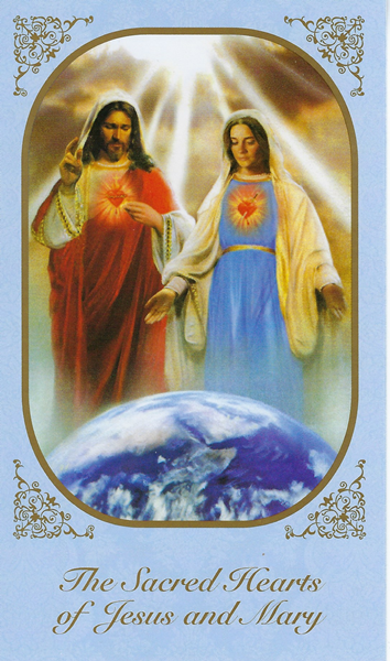 Annual Mass Enrollment card, the Sacred Hearts of Jesus and Mary