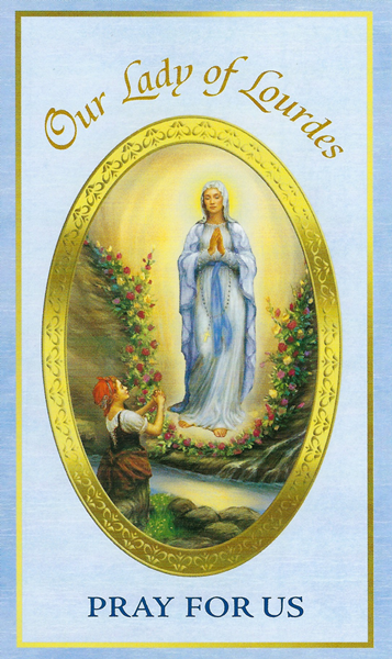 A Spiritual Gift for Healing enrollment card, Our Lady of Lourdes
