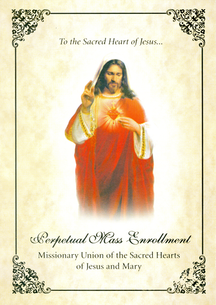 Perpetual Mass Enrollment card, the Sacred Heart of Jesus